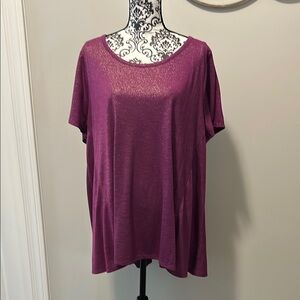 Lane Bryant Burgundy Relaxed Short Sleeve T-Shirt